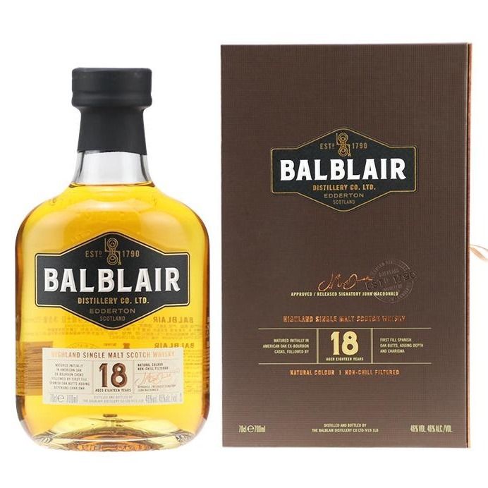 洋酒 英国 balblair 巴布莱尔18年单一麦芽威士忌 700ml