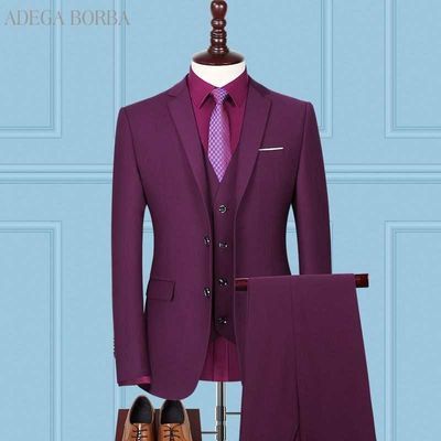 西服套装男士三件套韩版修身新郎伴郎团结婚礼服西装职业正装秋冬