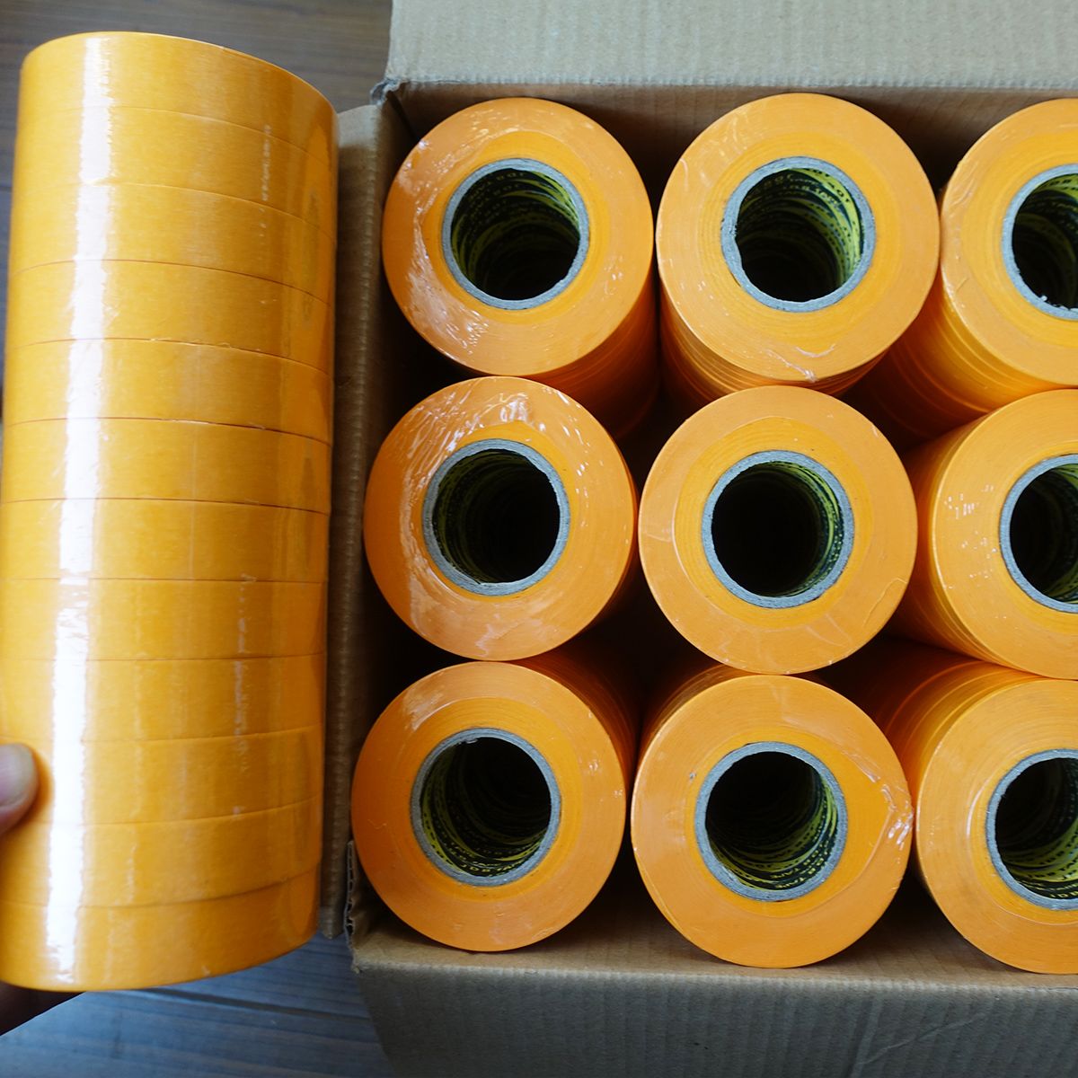 美纹纸和纸胶带高粘分色纸喷漆装修黄色7388和纸50米硅藻泥喷涂遮