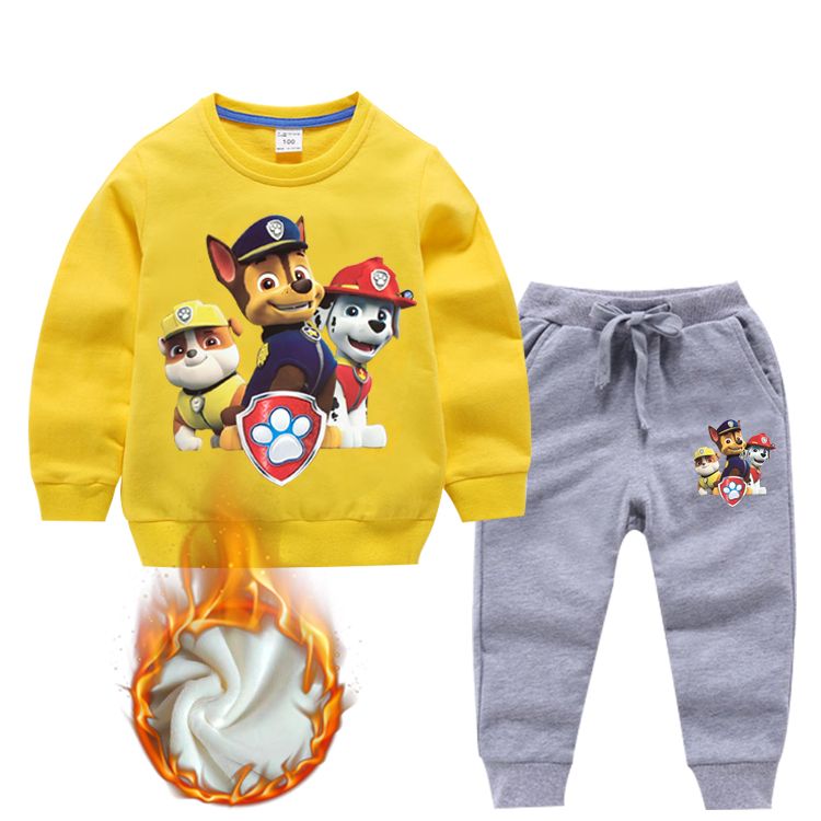 Children's clothing boys' cotton suit spring and autumn Wangwang team clothes children's Plush thickened long sleeve sweater 2-7 years old baby