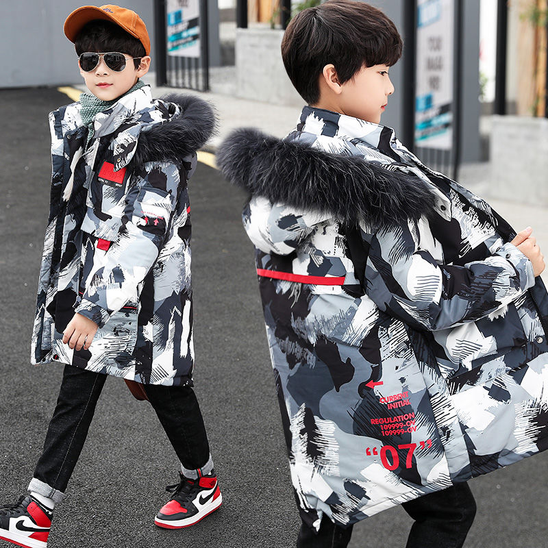 Children's clothing boys' cotton padded clothes 2020 new children's winter clothes 10 medium and long cotton padded jacket 12-year-old boy's cotton padded clothes