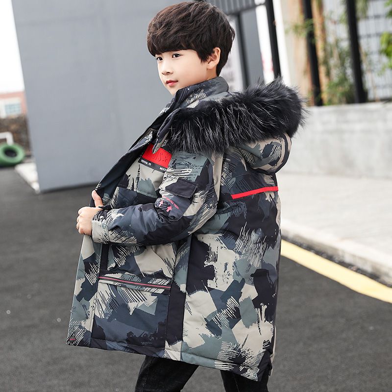 Children's clothing boys' cotton padded clothes 2020 new children's winter clothes 10 medium and long cotton padded jacket 12-year-old boy's cotton padded clothes