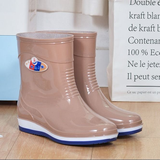 雨鞋女时尚短筒水鞋中筒雨靴加绒保暖雨靴防滑防水胶鞋成年人套鞋