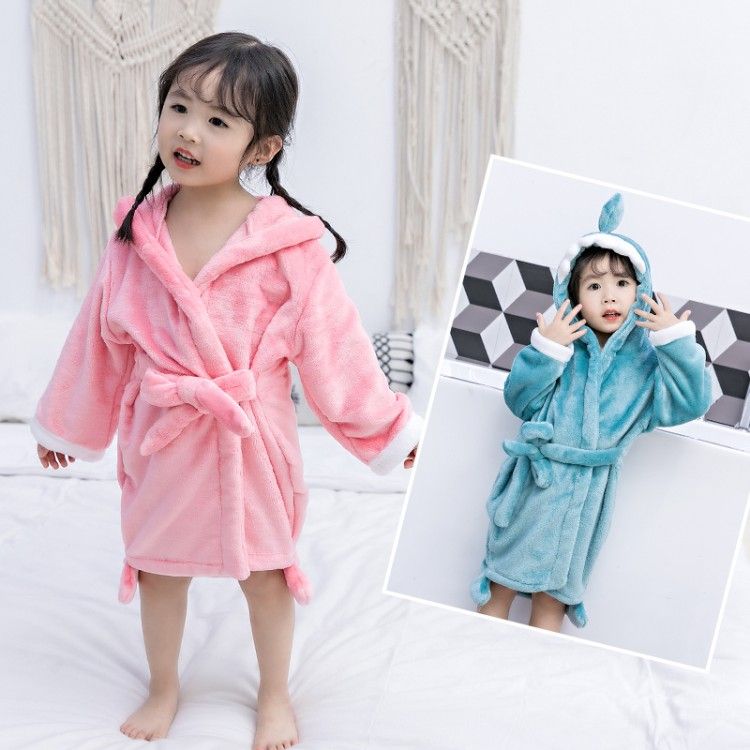 Children's bathrobe Nightgown children 2020 new leisure men's treasure home wear Maomao pajamas little girl's bathrobe