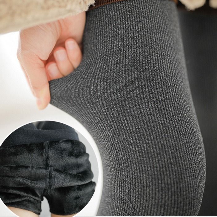 Autumn and winter thickened velvet leggings for women to wear as outerwear slimming warm pants cotton vertical stripes large size high waist foot-stepping pantyhose