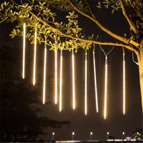 太阳能流星灯七彩户外防水挂树装饰灯景观灯管条双面流星雨led灯