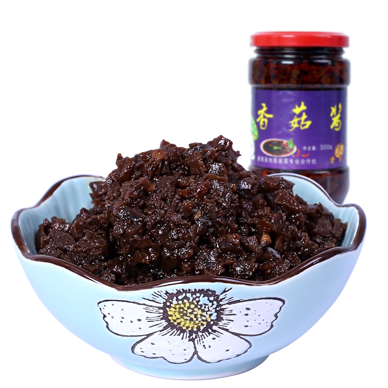 105946-天河缘正宗香菇酱下饭菜拌饭拌面酱香辣酱火锅蘸料300g瓶装批发-详情图
