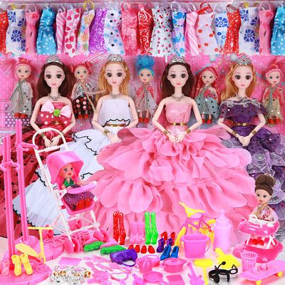 换装芭比娃娃公主套装大礼盒女孩儿童玩具生日礼物洋布娃娃屋公仔