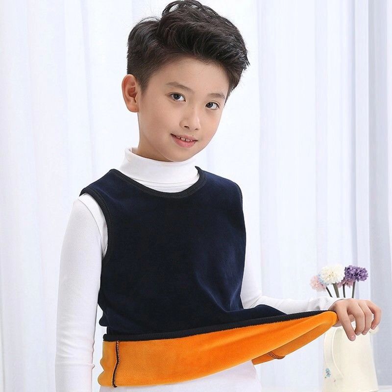 Children's plush and thick warm waistcoat, middle and large girls, baby's bottoming, boy's waistcoat, children's vest, autumn and winter
