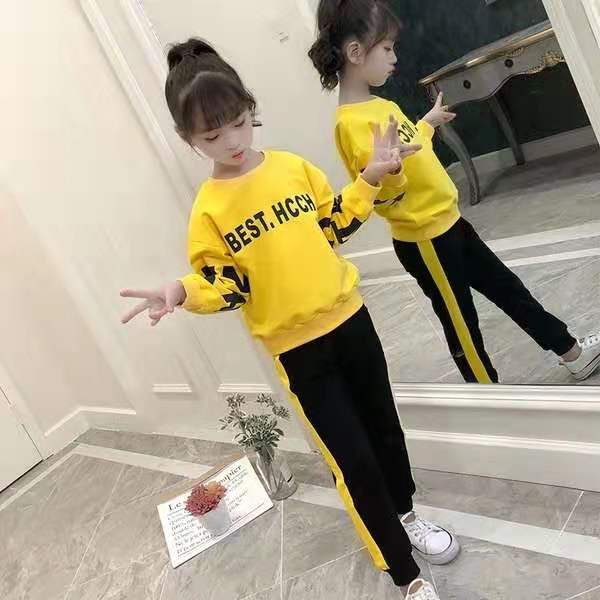 Girls' spring and autumn suit 2020 new type of children's leisure and lovely girls' spring girls' long sleeve baby clothes sports