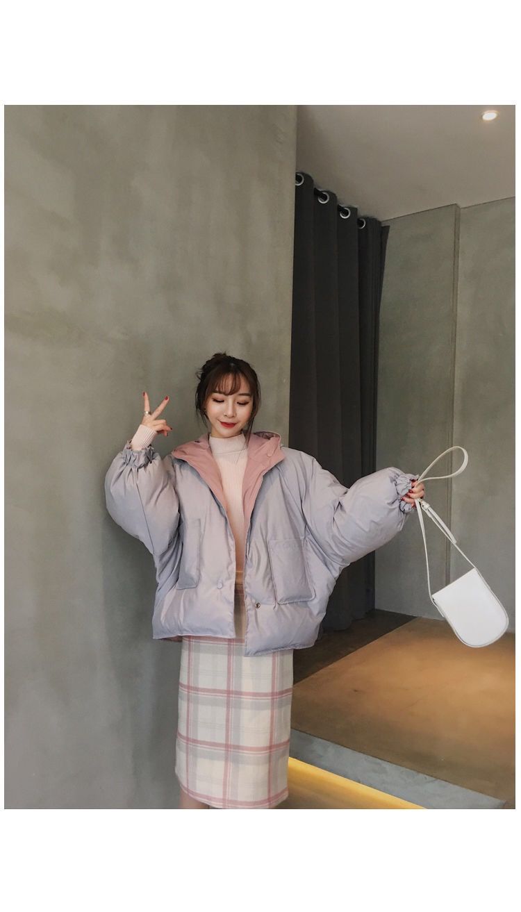 双面穿短款棉衣女2020冬季新款韩版学生加厚外套宽松ins面包服潮
