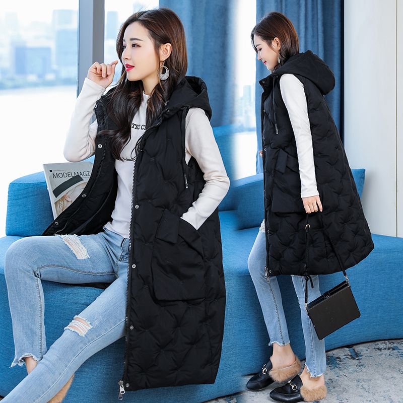 Autumn and winter new plus fat plus mid-length 200 catties loose fashion fat sister down cotton vest jacket