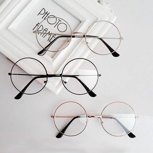 Round Korean version of retro students with diopter spectacles for myopia female round frame flat lens glasses for men