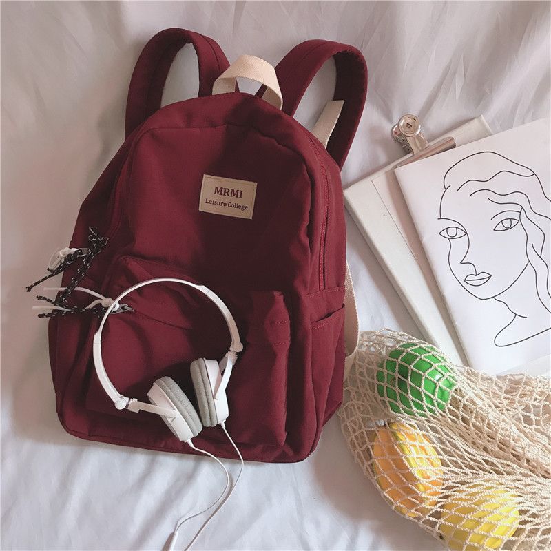 Nostalgia girl schoolbag junior high school students retro Backpack