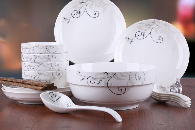 人家庭碗筷套装碗碟碗盘景德镇陶瓷餐具一套菜盘子碗套装家用