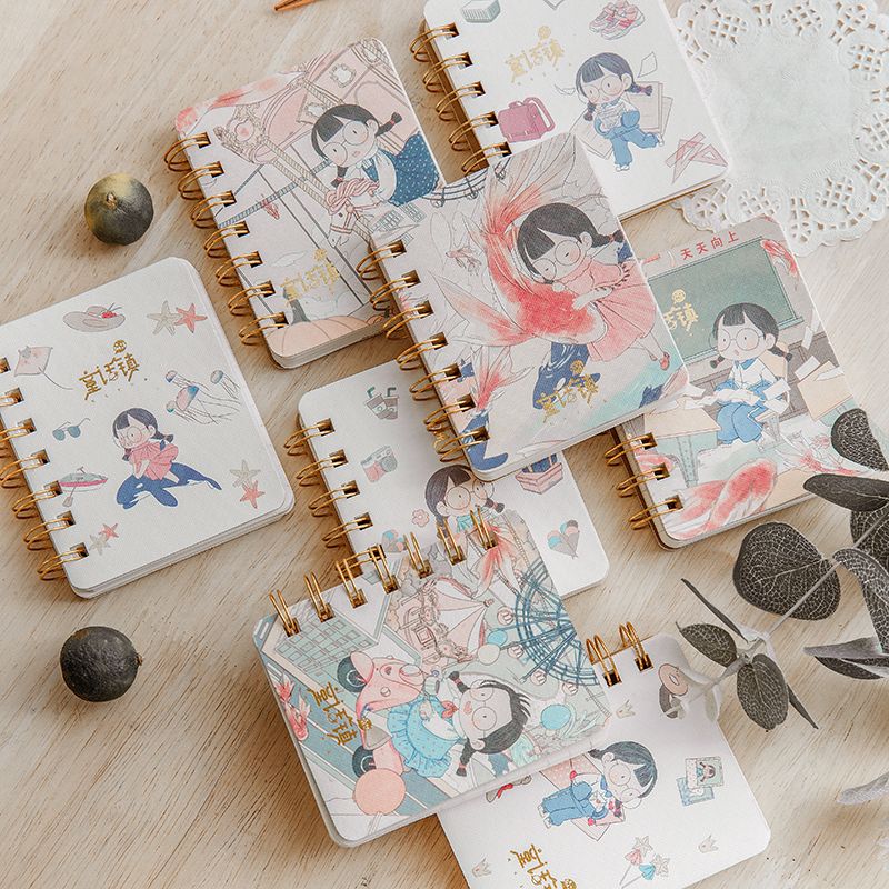 三年二班 麻球童话镇a7线圈本卡通笔记本子女生便携记事本单词本