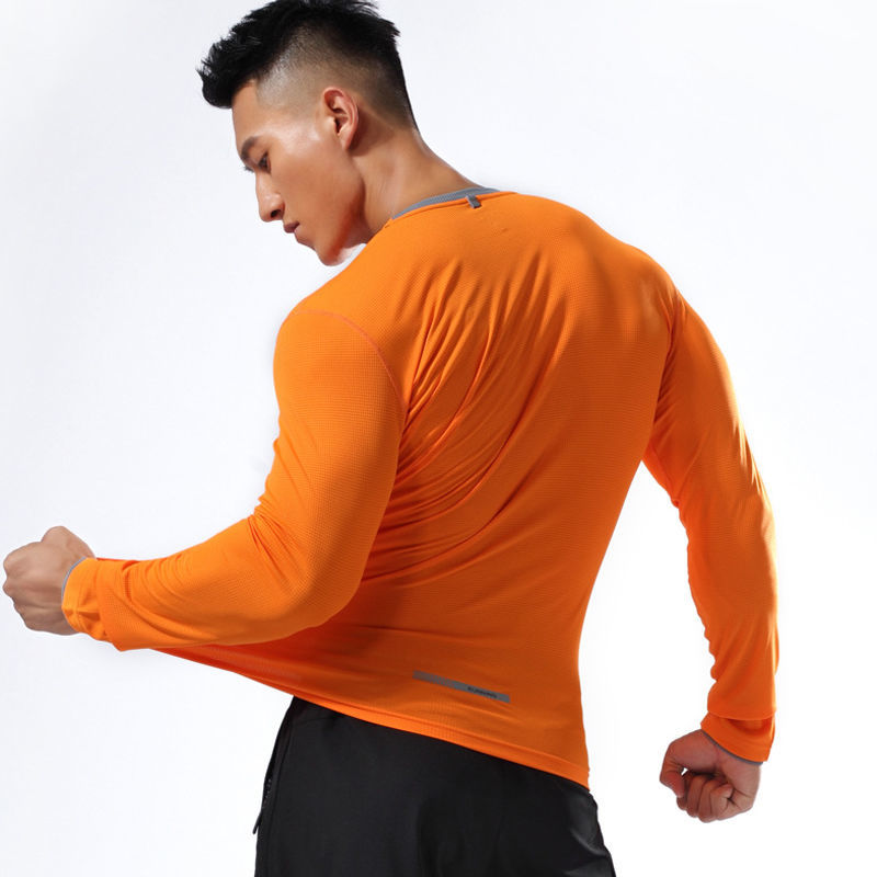运动长袖T恤男士春秋季排汗速干跑步健身训练上衣宽松圆领透气潮
