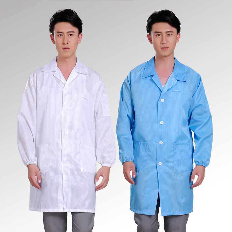 Anti static blue coat dustproof clothing biopharmaceutical work clothes dust free laboratory protective clothing workshop food factory clothes