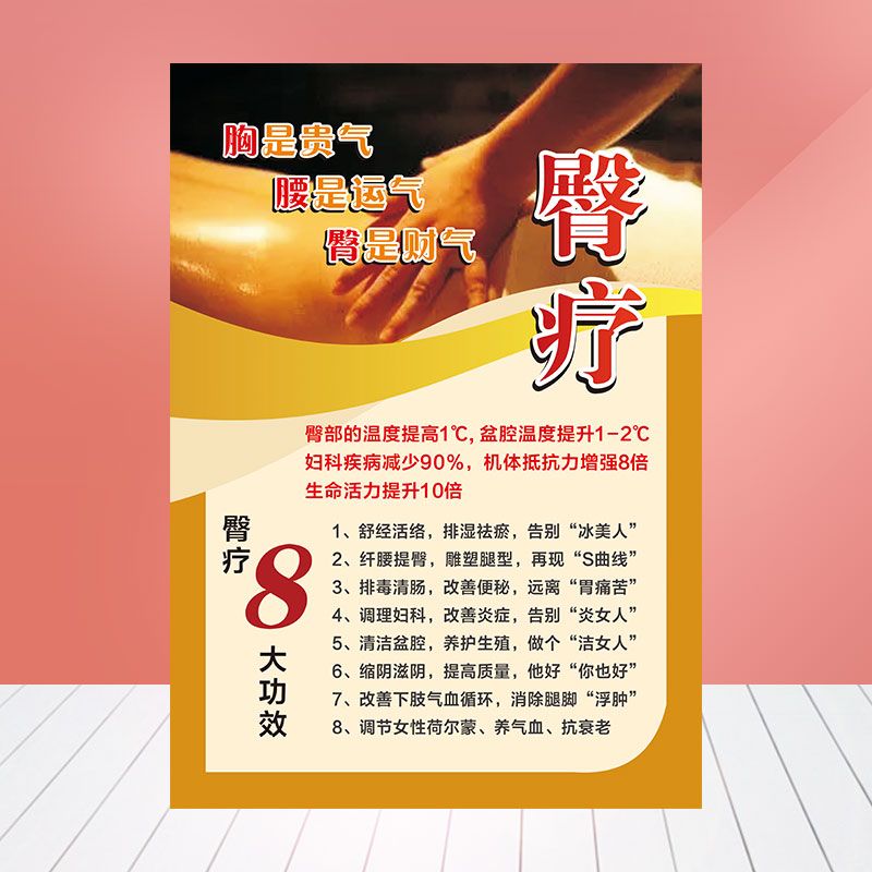 美容院臀疗的好处高清装饰画挂图宣传画展kt板 海报253
