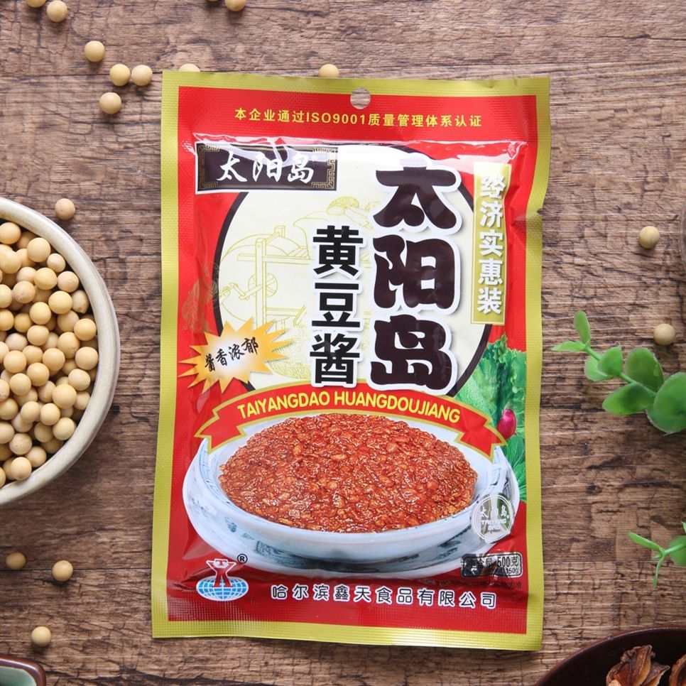 太阳岛黄豆酱500g袋装豆瓣酱东北大酱拌面葱伴侣葱蘸酱调料铁锅炖