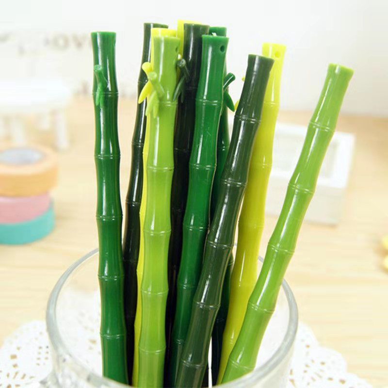 Pen creative lovely neutral pen green fresh bamboo modeling black pen signature pen stationery ball point pen