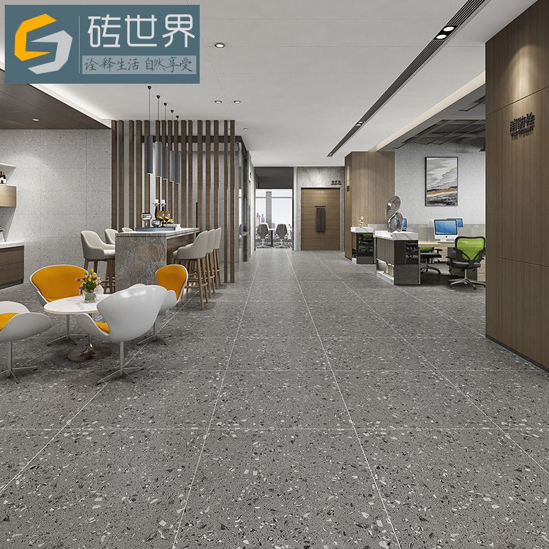 奶茶店仿古客厅瓷砖餐厅地砖800x800哑光水磨石地板砖北欧工业风