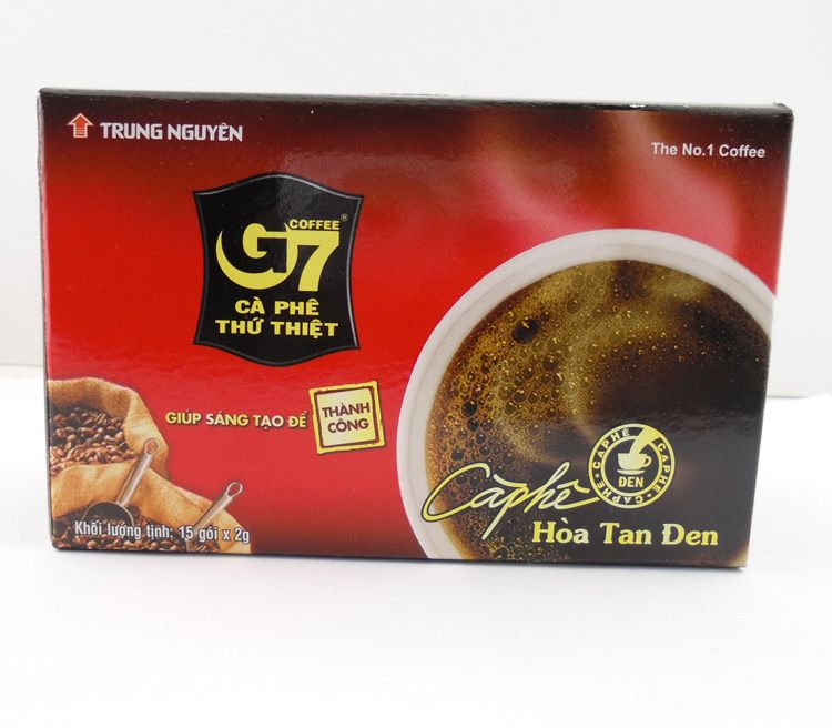 越南进口g7黑咖啡/纯咖啡粉15小包/盒无糖咖啡进口速溶包邮L