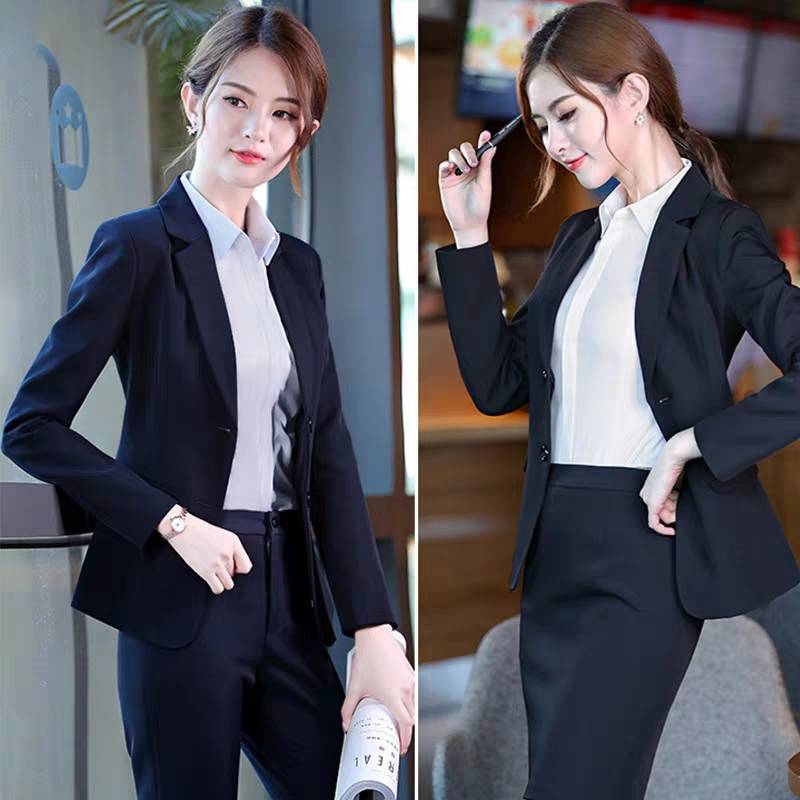 职业装套装女春秋时尚气质工作服大学生面试教师正装西装套装女ol