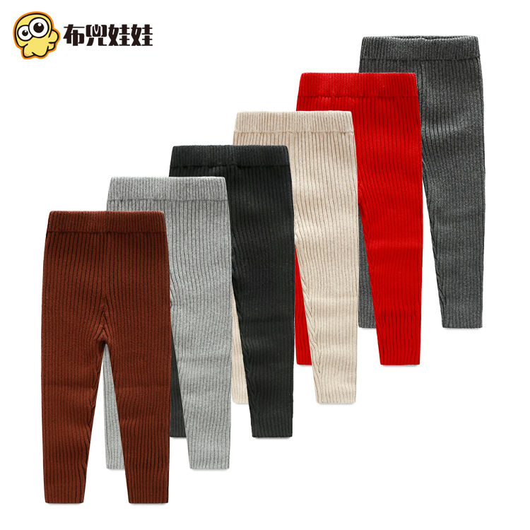 Children's woolen pants, boys' woolen pants, girls' leggings, thick baby velvet autumn and winter warm knitted children's inner wear