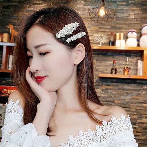 Korean ins pearl hairpin net popular BB clip clip headdress student side clip pin Banghai clip top clip