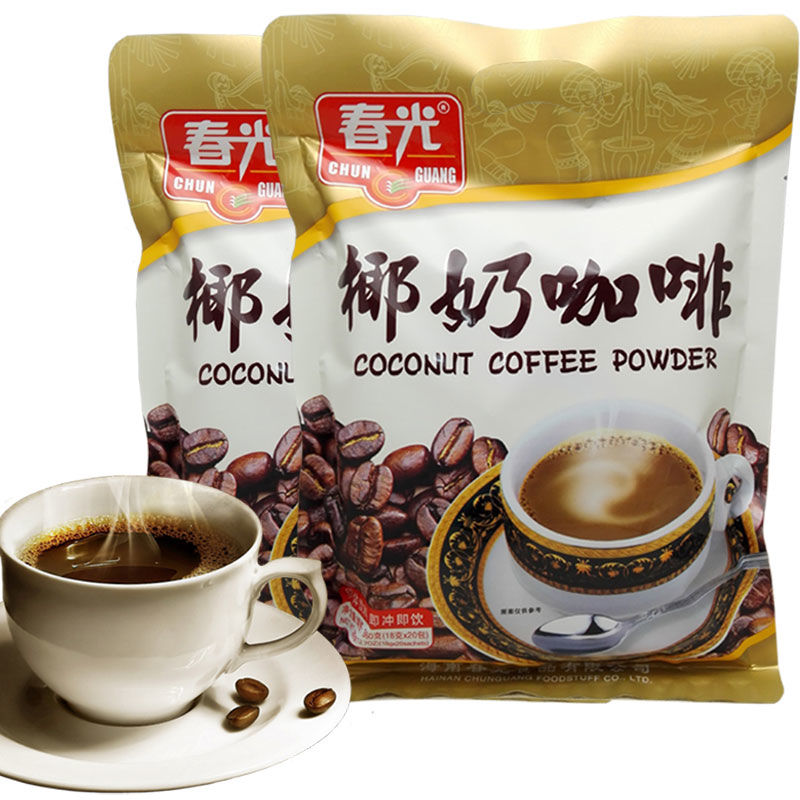 海南特产春光椰奶咖啡袋装营养早餐速溶三合一咖啡粉下午茶批发