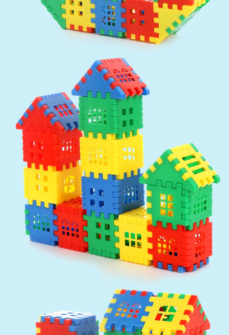 早教儿童益智方块拼插房子积木启蒙拼装幼儿园男女宝宝创意玩具