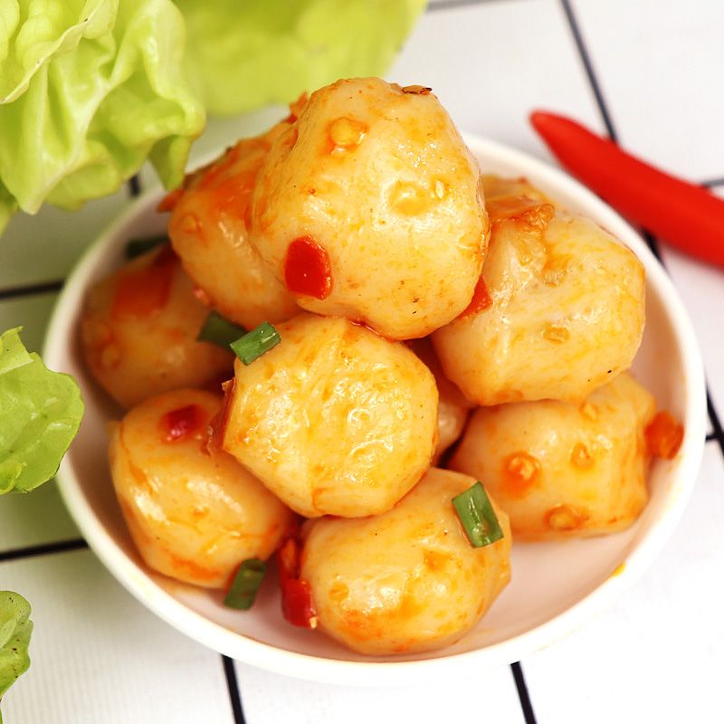 小吃零食过瘾鱼丸辣味即食鱼丸子香辣