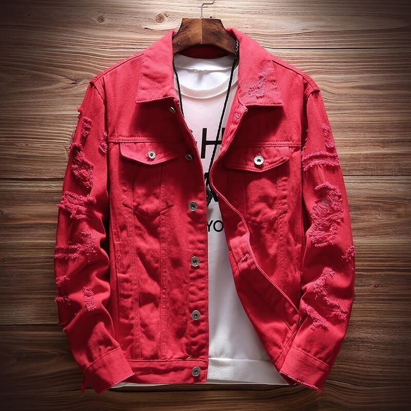 Denim jacket male students Korean style slim trend casual personality handsome denim clothes men's jacket spring and autumn models