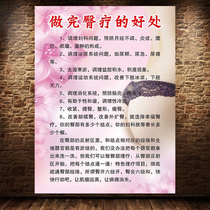 臀疗的好处中医面部美容养生脸肾部胸部刮痧脊椎穴位挂图海报946