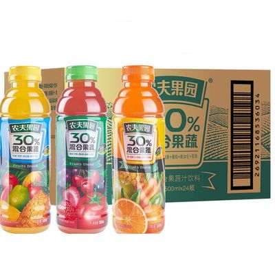 农夫山泉果汁 农夫果园30%番茄草莓混合果蔬饮料500ml*15瓶/整箱