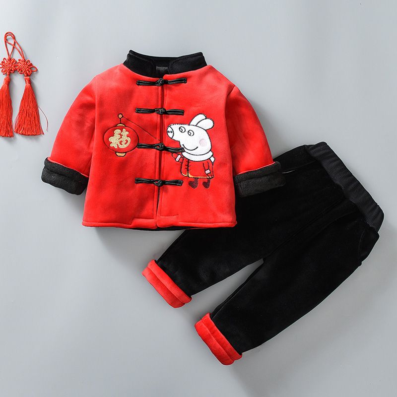 Children's new year's clothing ancient clothes boys' baby Hanfu girls' Tang clothes boys' Chinese style autumn winter children's thickened suit