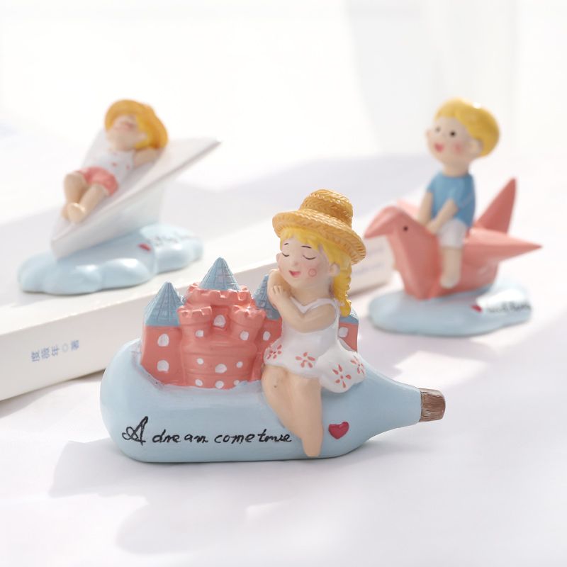 Dream pursuit ornaments decoration creative home American girl's heart room table top personality resin boat small decoration gift