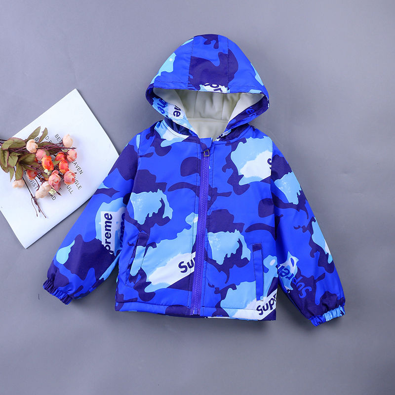 Children's new cotton padded jacket with cashmere and cotton windproof and warm cotton jacket