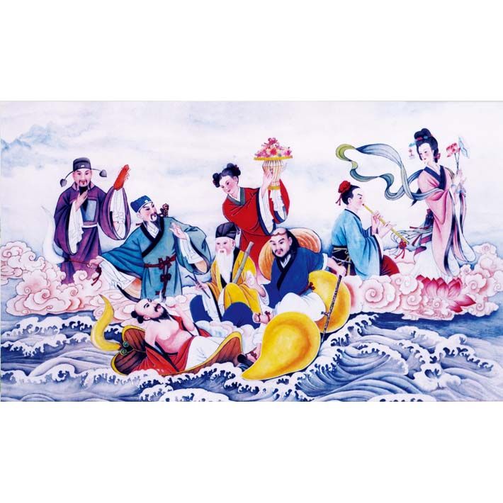 八仙过海画像画报图神仙图八仙图中堂画镇宅辟邪保平安年画贴画14