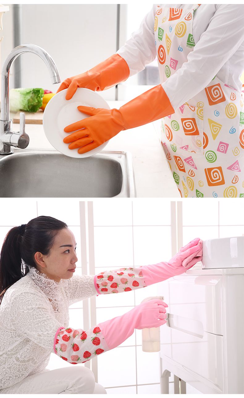 洗碗手套神器防水乳胶女洗衣服刷碗家务胶皮橡胶耐用冬天pvc加绒
