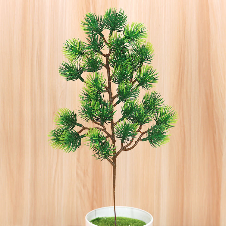 Simulation of pine needle, cliff, cypress, potted dry plastic flower, fake beauty, welcome, pine decoration, leaf photography props