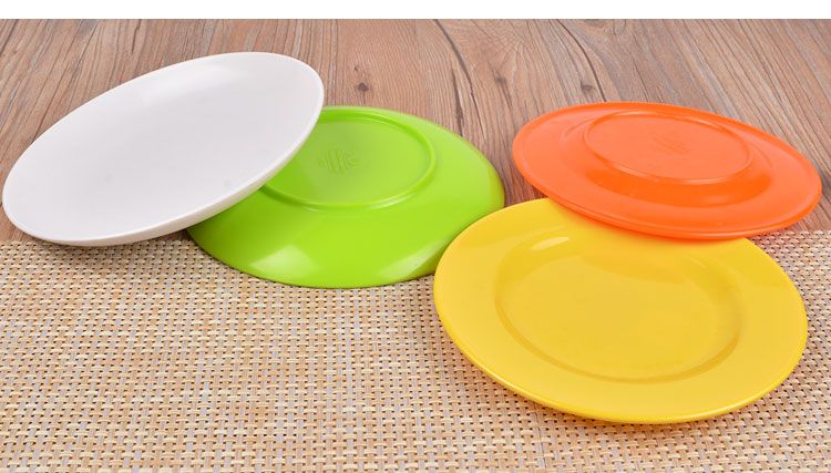 密胺盘子商用塑料碟子圆盘自助餐火锅餐具凉菜盘平盘饺子盘快餐盘ZZX