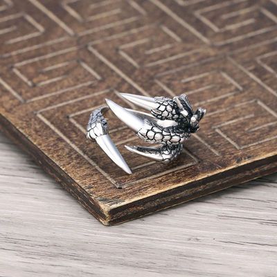 (8)高桥吾郎鹰爪戒指男开口指环情侣s925纯银时尚泰银个性单身戒