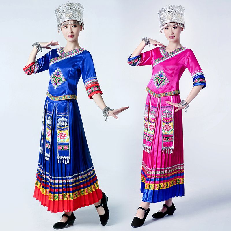 苗族服装苗族舞蹈演出服云南少数民族壮族女装