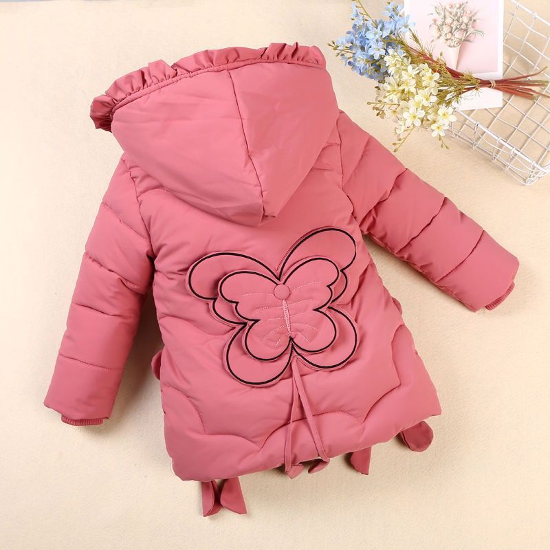 Girls' winter cotton padded jacket new Korean style jacket children's down cotton padded jacket girls' middle and long baby cotton padded jacket