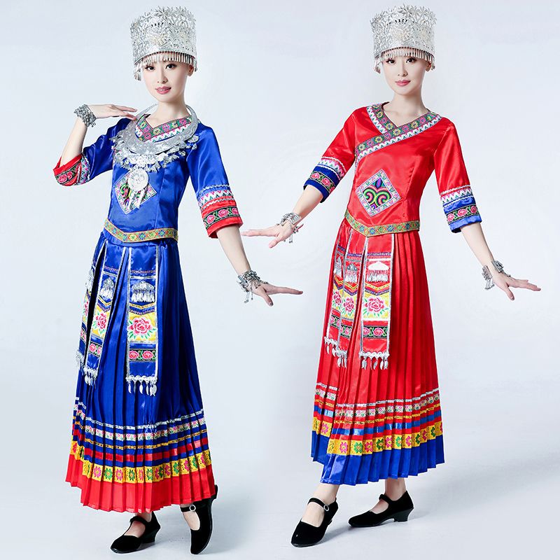 苗族服装苗族舞蹈演出服云南少数民族壮族女装