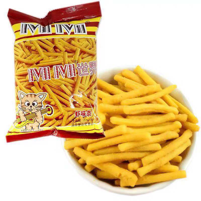 mimi世界82g咪咪虾条蟹酥点心面童年经典怀念面膨化宿舍休闲零食