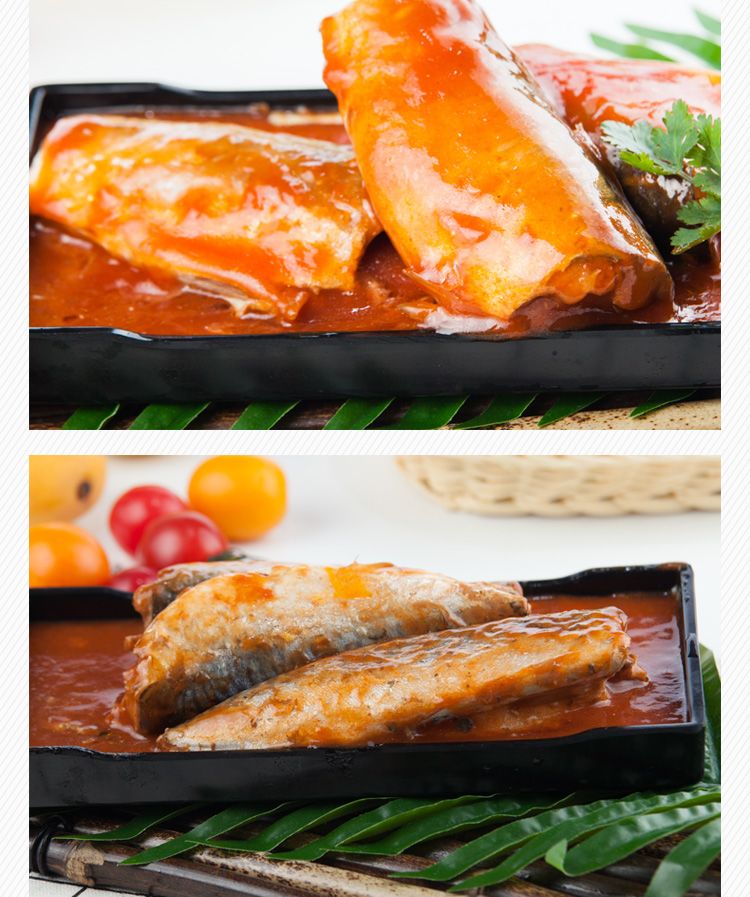 茄汁鲭鱼罐头425克*2罐u002f5罐青花鱼罐头 海鲜罐头肉类即食罐头