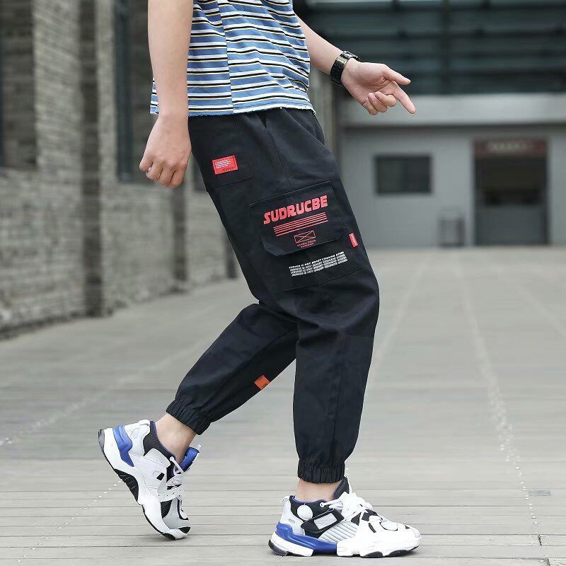 2020 autumn new style overalls men's long pants fashion label nine point Leggings casual Harun trend